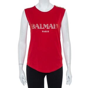 Balmain logo print tank top
